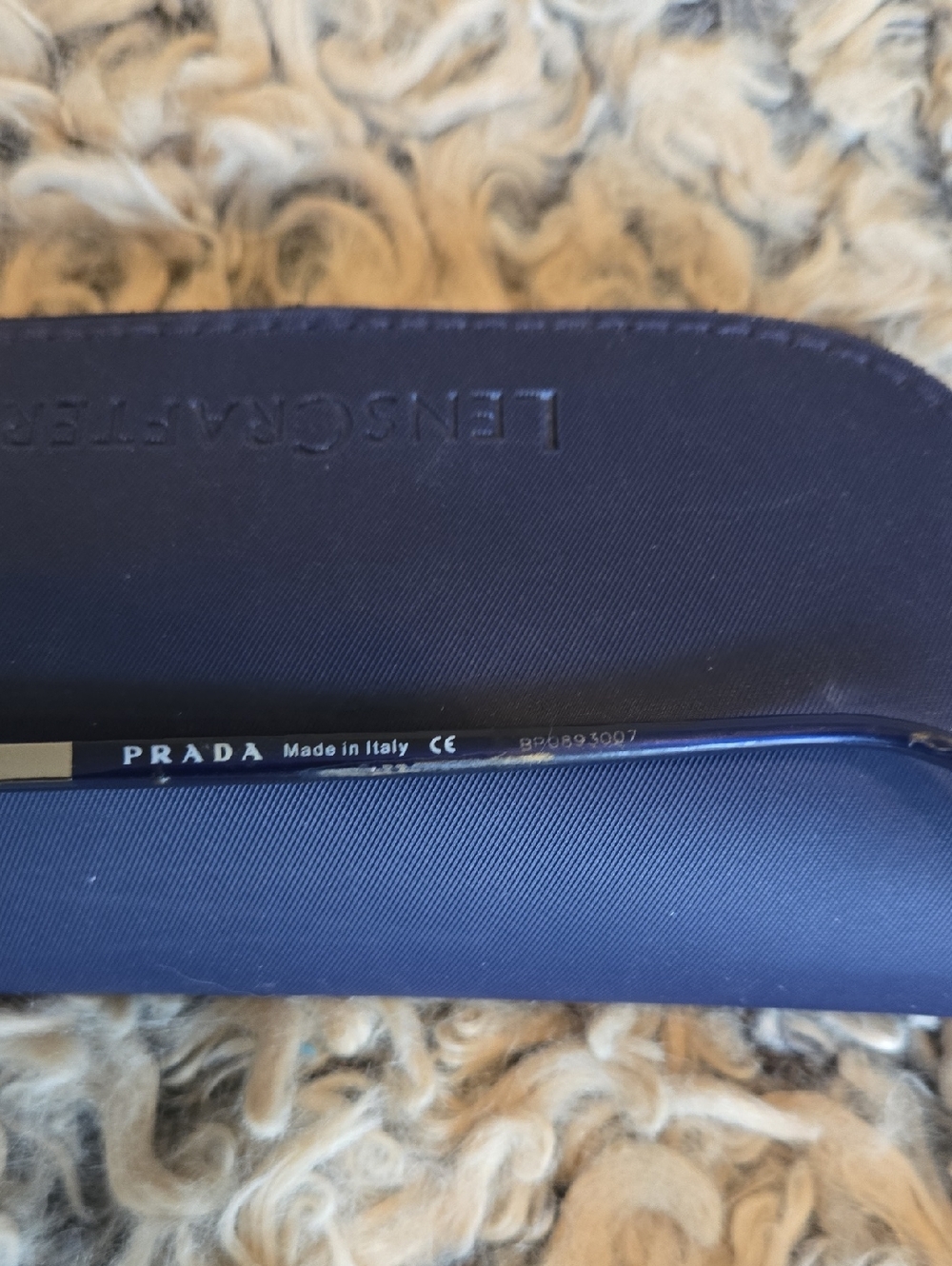 Prada Women's Retro Blue Rectangular Eyeglasses - Picture 7 of 9